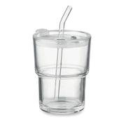 Glasmugg med sugrör 400ml