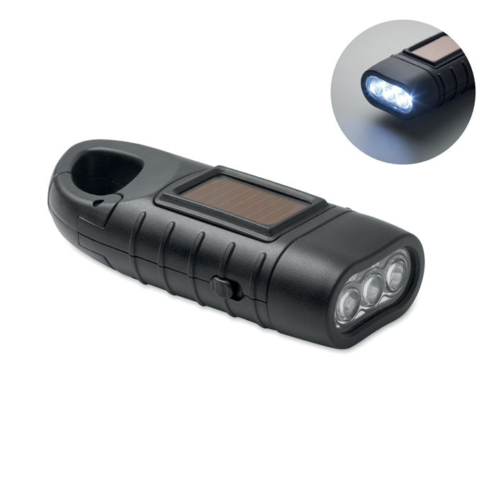 Ficklampa solcell och dynamo