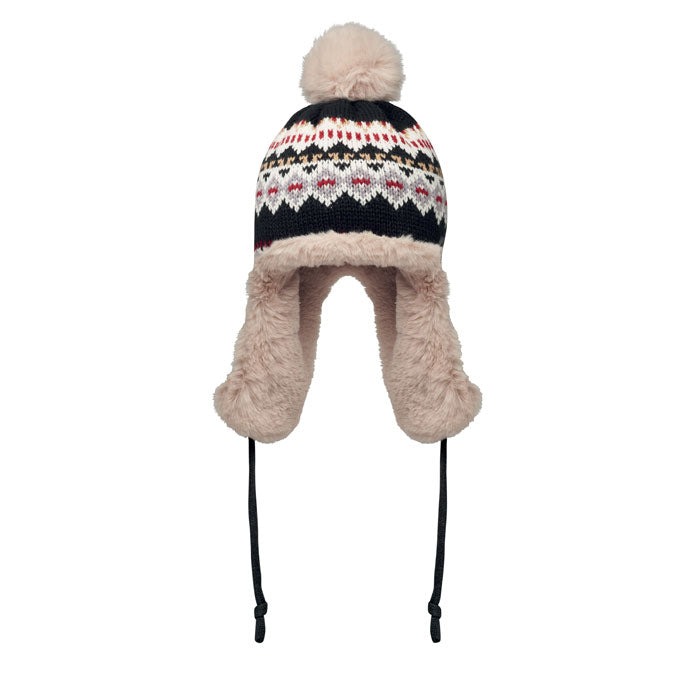 Stickad mössa med öronlapp