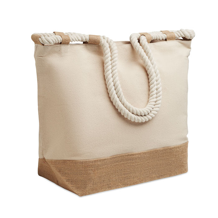 Strandväska i canvas/jute