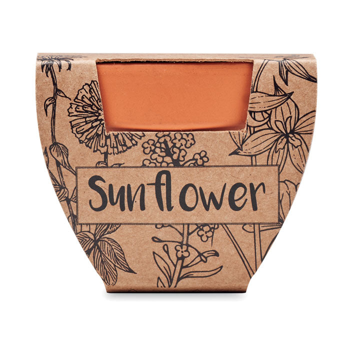 Terracotta skål 'sunflower'