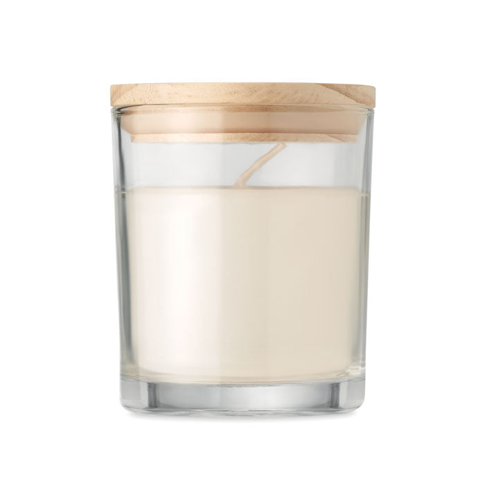 Ljus med vaniljdoft i glas