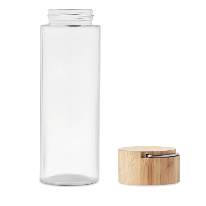 Glasflaska med bambulock 500ml