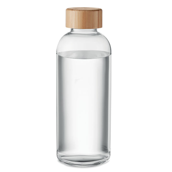 Glasflaska med bambulock 650ml