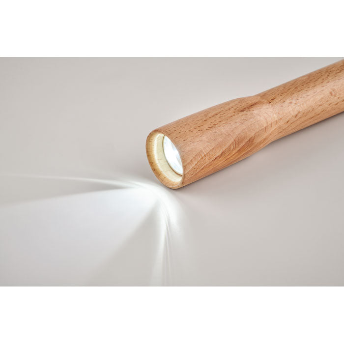 Ficklampa i trä med COB-ljus