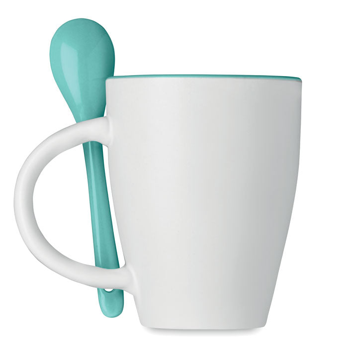 Keramik kaffemugg med sked