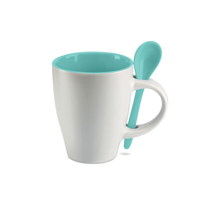 Keramik kaffemugg med sked