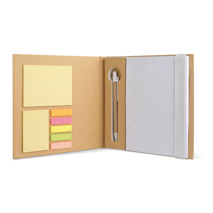 Block med post-its och penna